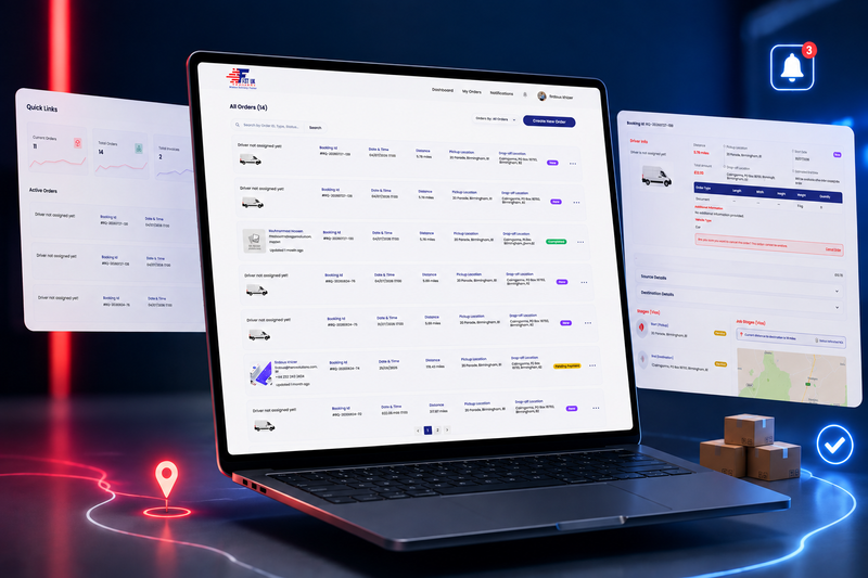 The Fast UK Couriers business dashboard